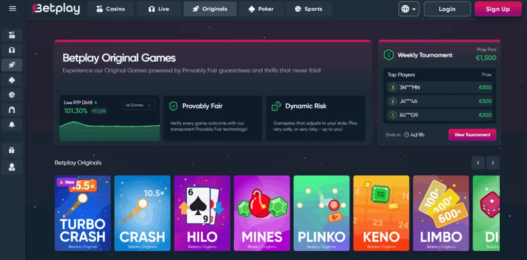 BetPlay.io — 100% do up to 5,000 USDT or 50,000 μBTC